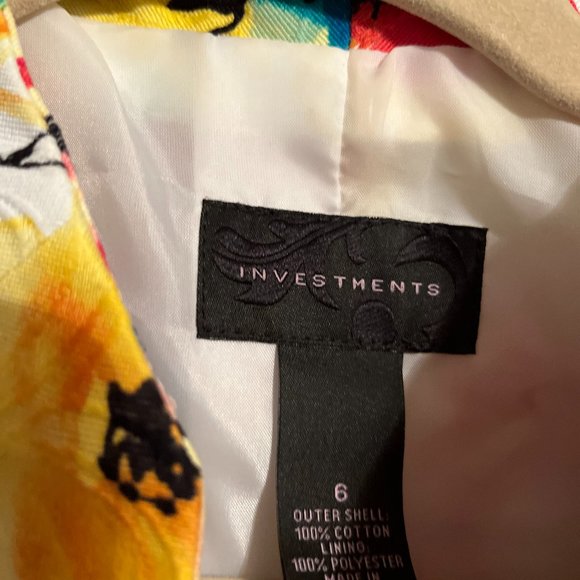 NWOT TEXTURED INVESTMENTS FLORAL LINED BLAZER SZ 6 - Picture 3 of 6